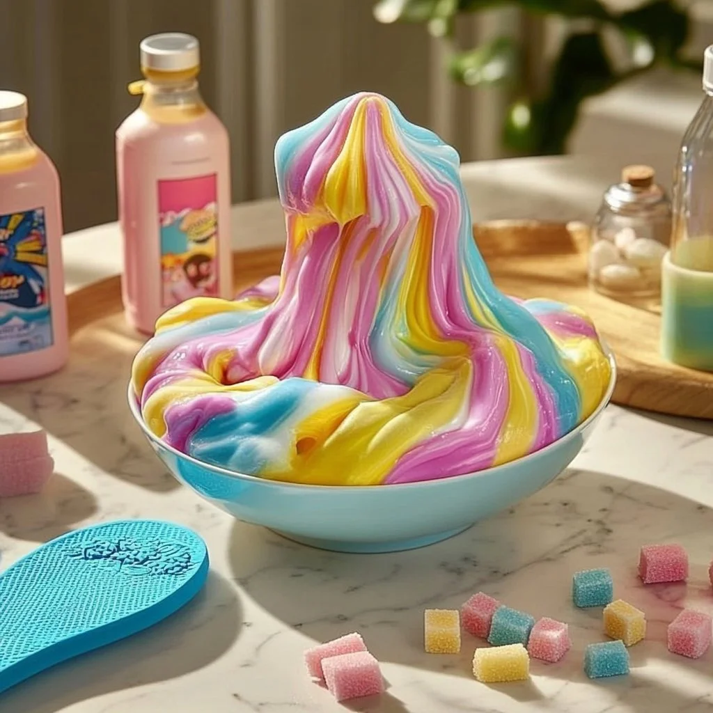FLIP FLOP Edible Slime in vibrant colors, perfect for creative and tasty fun.