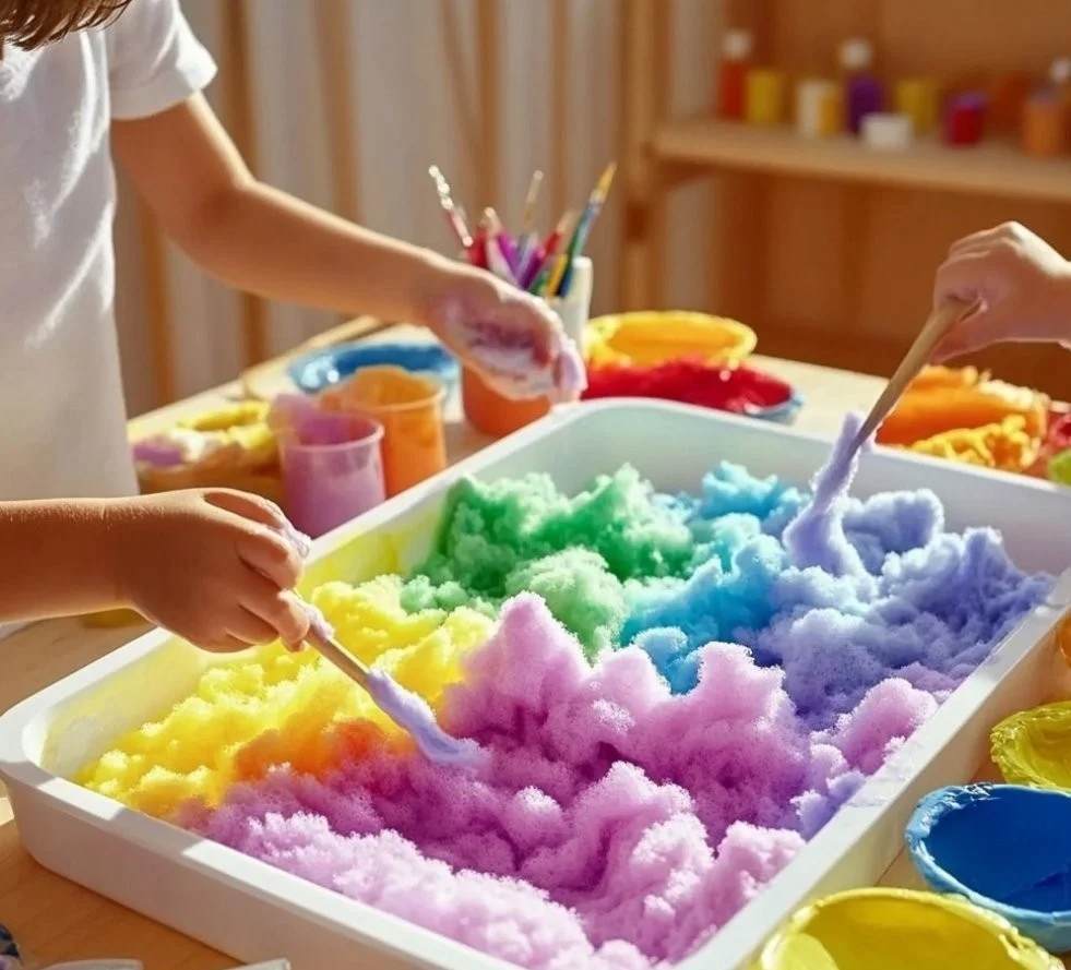Colorful Foamy Rainbow Art Tray for creative projects and activities