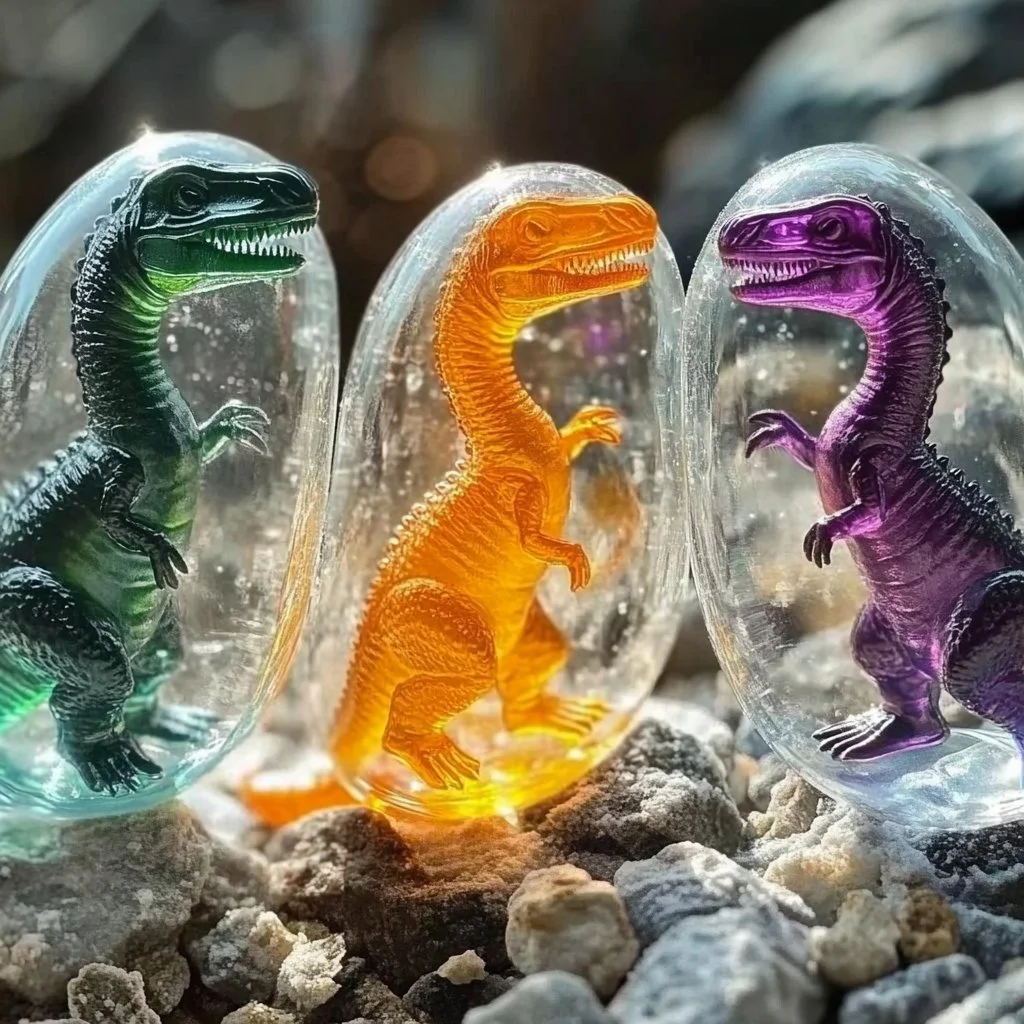 Frozen dinosaur eggs showcasing prehistoric relics and paleontological wonders.