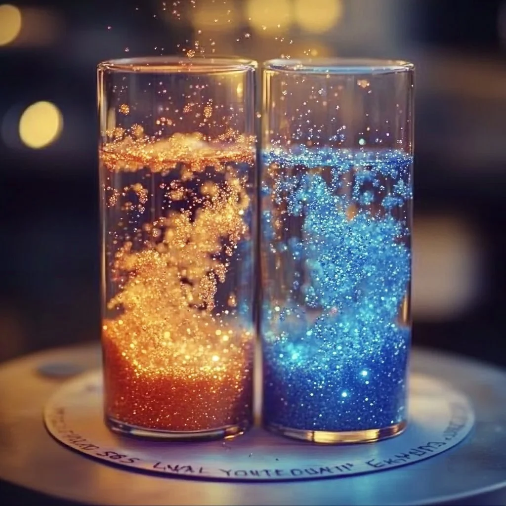 Colorful glitter lava lamp illuminating a cozy room with vibrant light