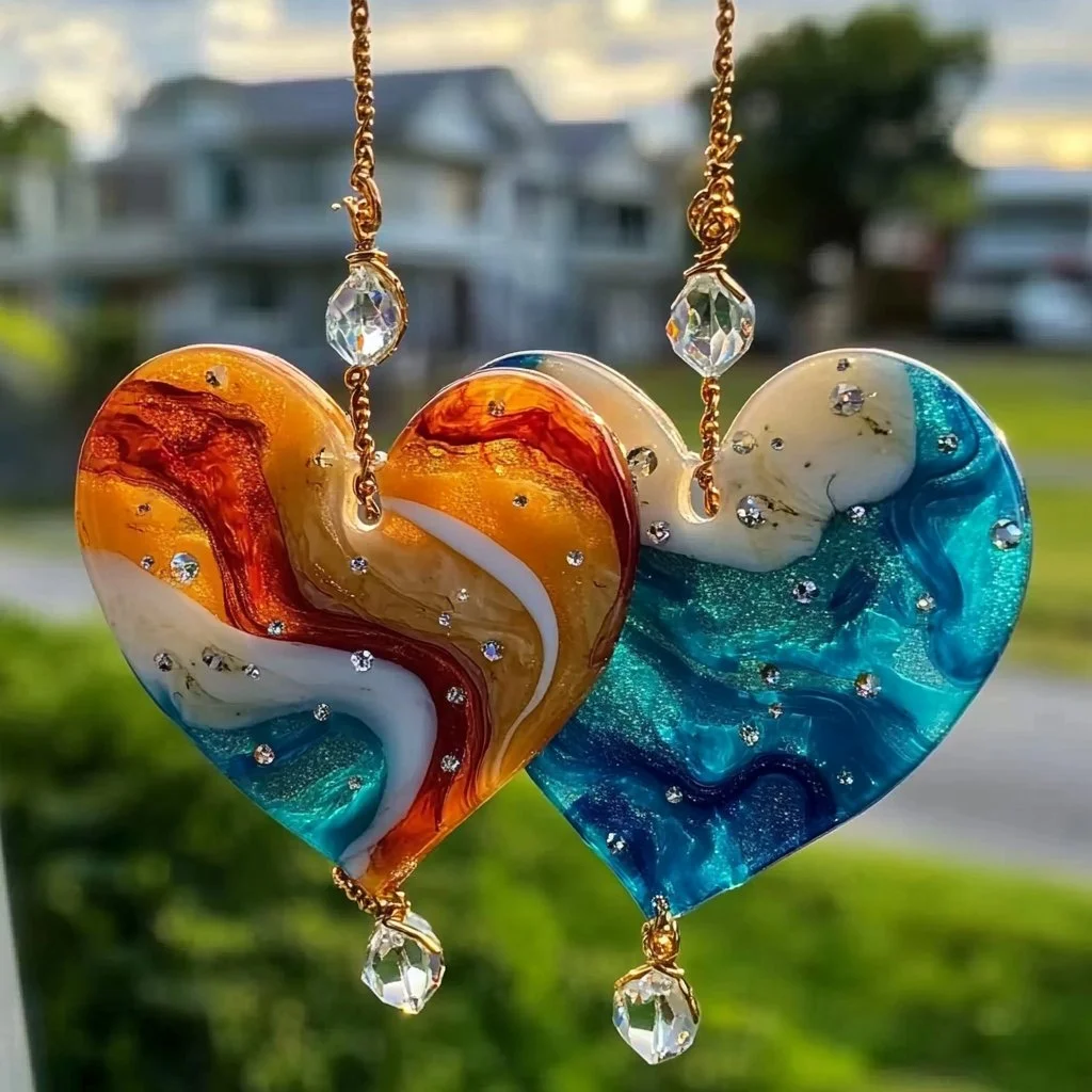 Glitter Lid Suncatcher Mobile reflecting colorful light and sparkling in sunlight.