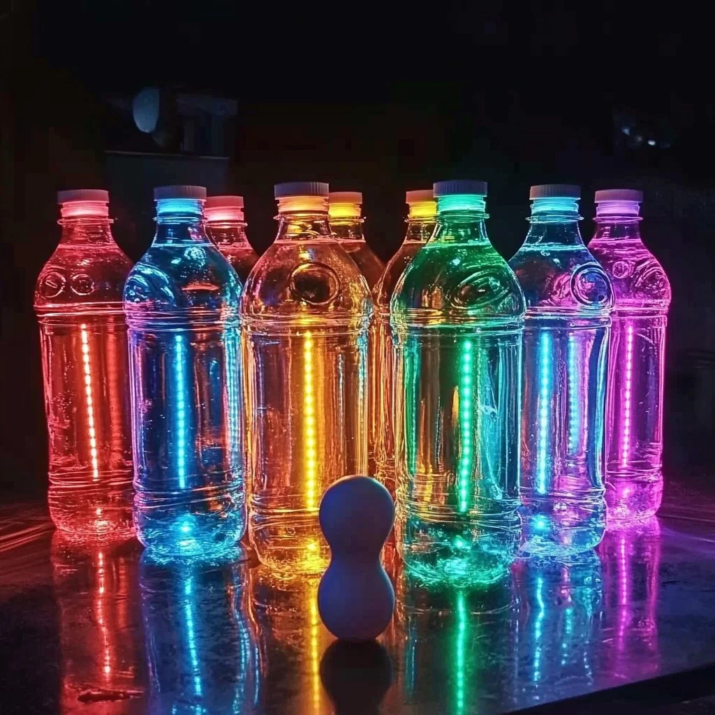 Glow-in-the-Dark Bowling experience with neon lights and lively atmosphere.