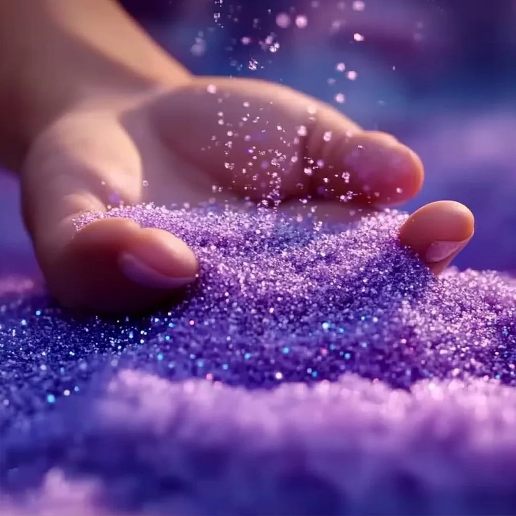 Homemade kinetic sand recipe with colorful textures and easy steps.