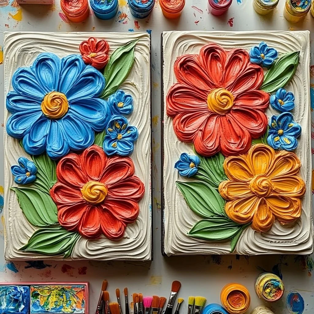 Colorful homemade puffy paint in various containers ready for crafting.