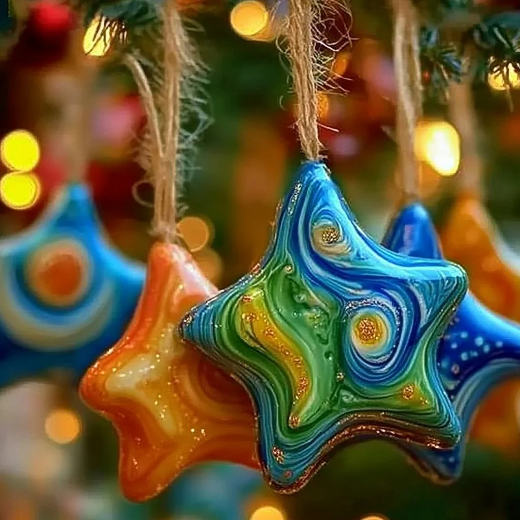 Colorful crayon star decorations for vibrant home decor.