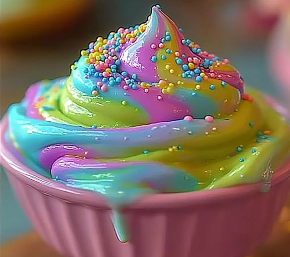 Colorful Oobleck cornstarch slime for fun sensory play activities.