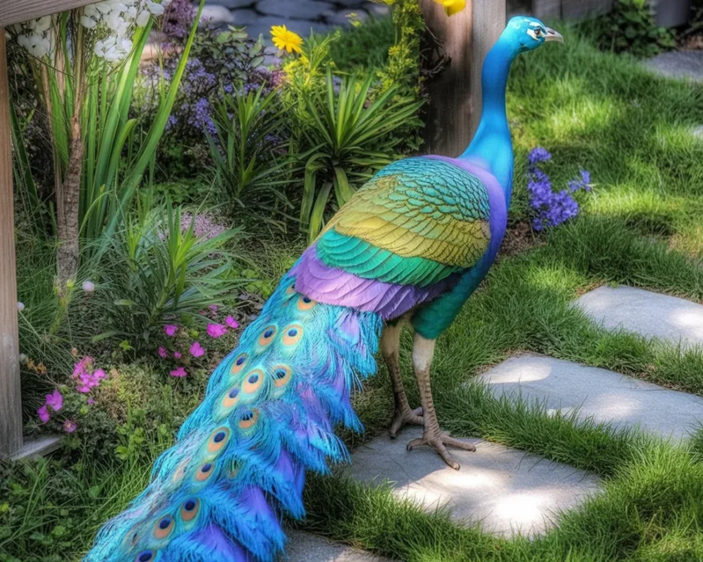 Lifelike animal yard decorations including garden statues and solar lights.