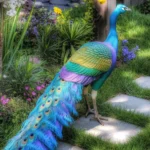 Lifelike animal yard decorations including garden statues and solar lights.