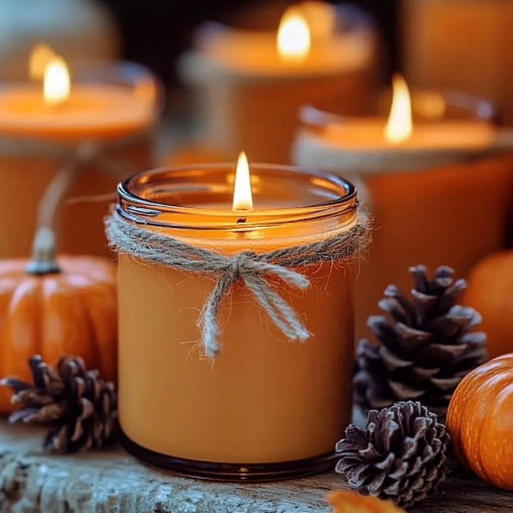 Pumpkin Spice Soy Candles creating a warm, inviting atmosphere