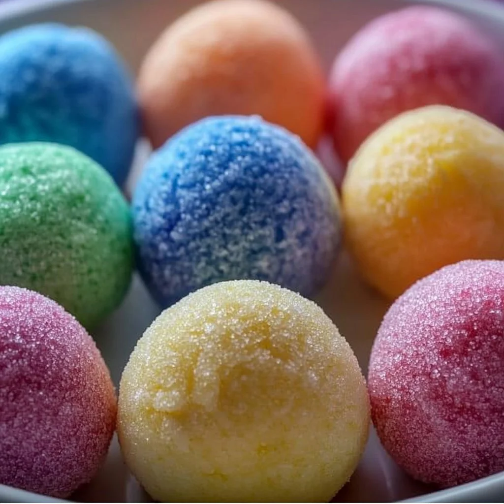 Colorful Rainbow Sugar Explosions candy treat bursting with flavor.