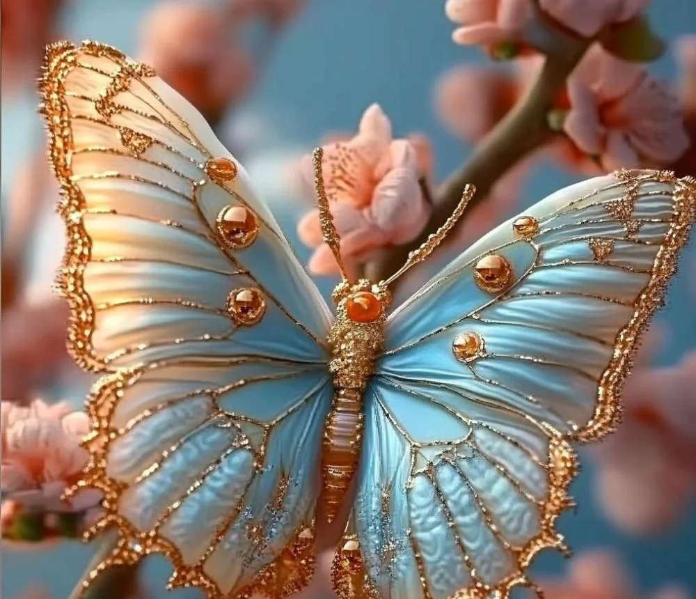 Artistic Seashell Butterflies crafted from real seashells, showcasing nature's beauty.