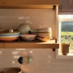 Elegant shelf railings for kitchen shelving, enhancing organization and style.