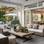 Smooth indoor-outdoor transition landscape enhancing home comfort and freshness.