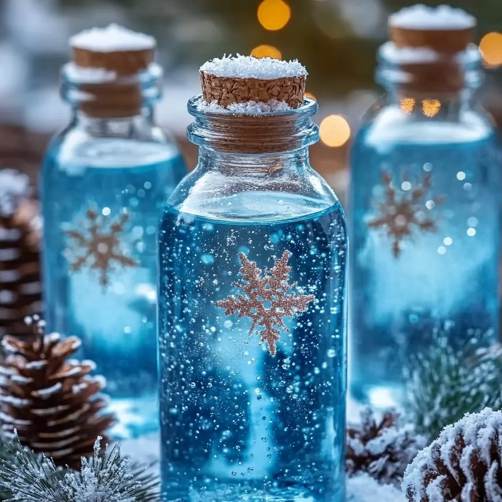 Winter sensory bottles filled with vibrant colors and textures for sensory play.
