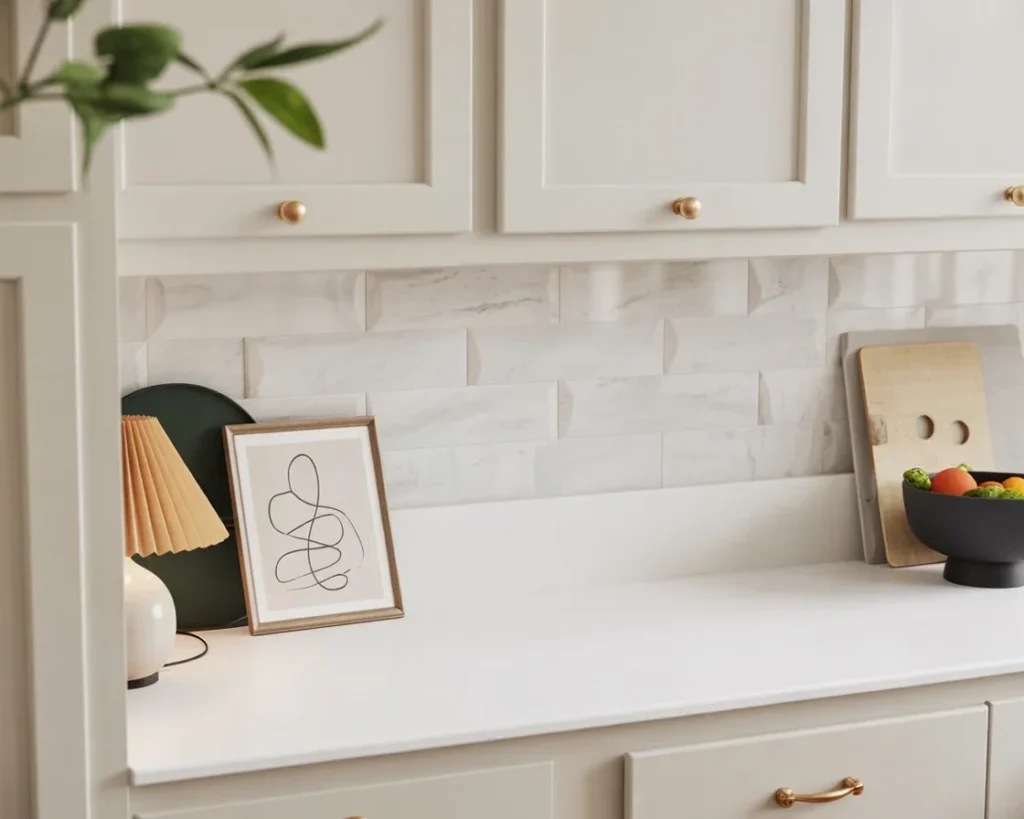 Stylish kitchen countertop decorating ideas showcasing beautiful decor elements.