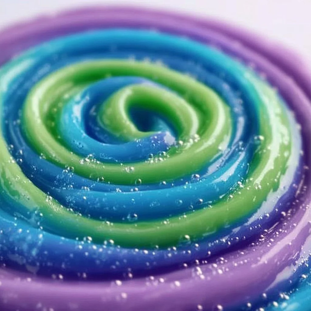 A vivid baking soda fizzing slime in a bowl, showcasing its bubbly texture.