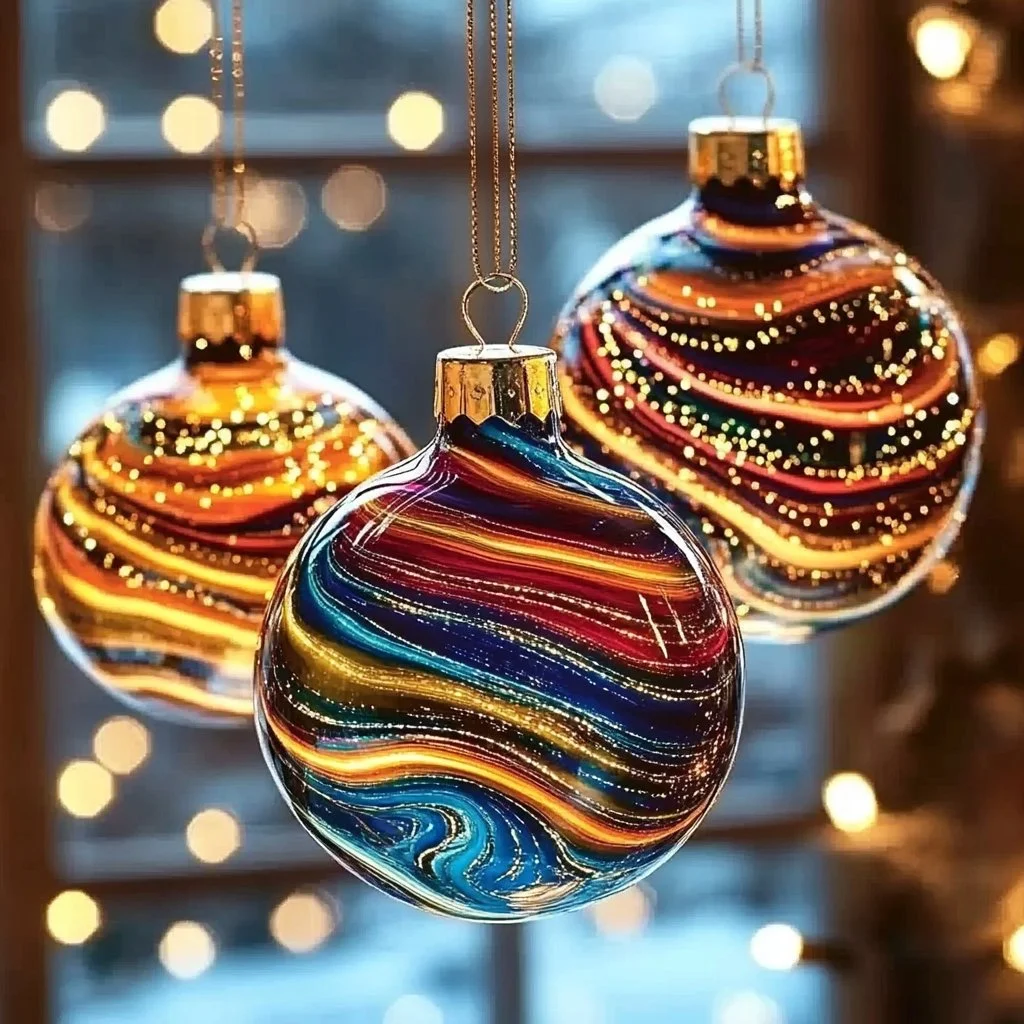 Baking soda galaxy ornaments crafted for a festive decor