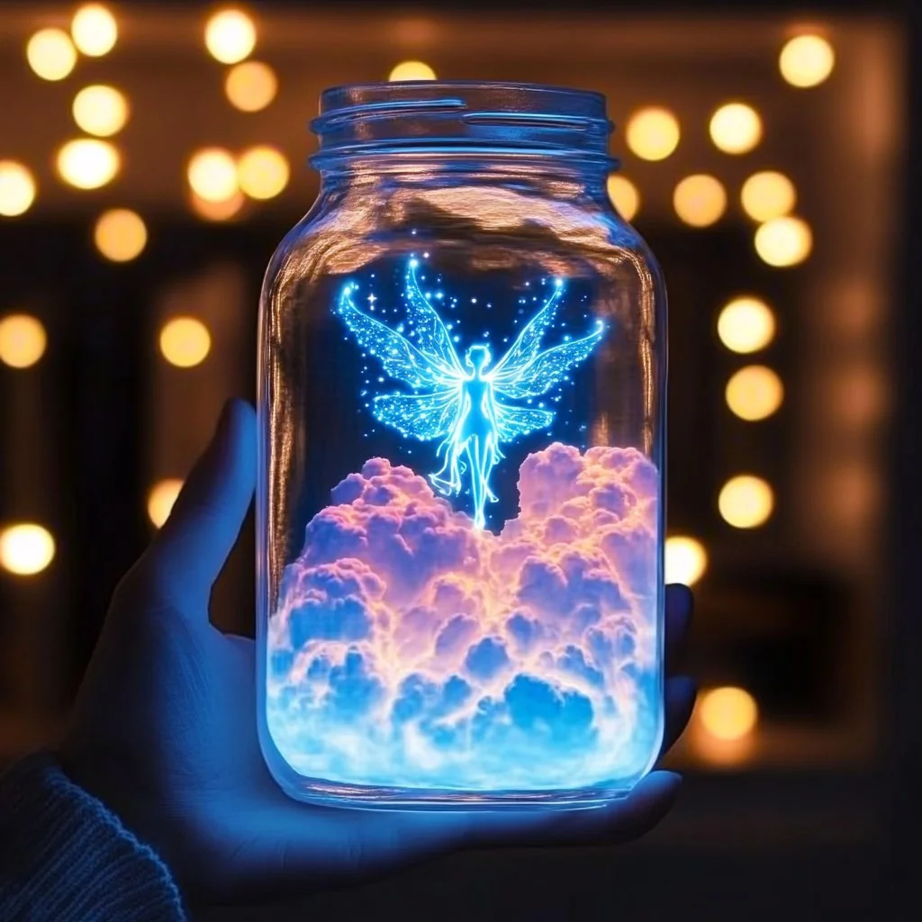 DIY Baking Soda Glowing Fairy Jar glowing in the dark