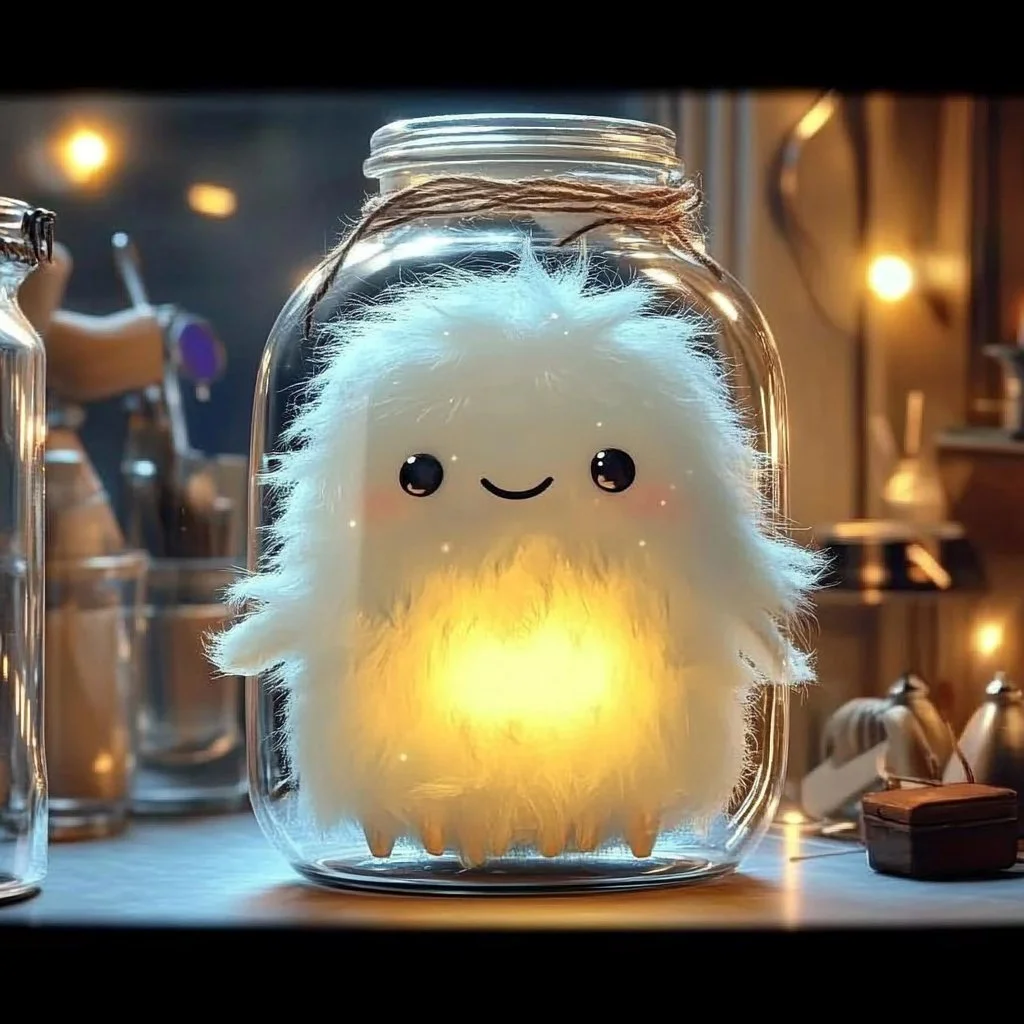 Baking soda glowing monster in a jar craft for kids