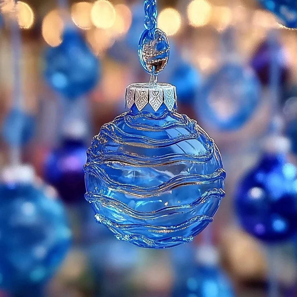 Beautiful blue gelatin suncatchers catching sunlight and adding color to a room