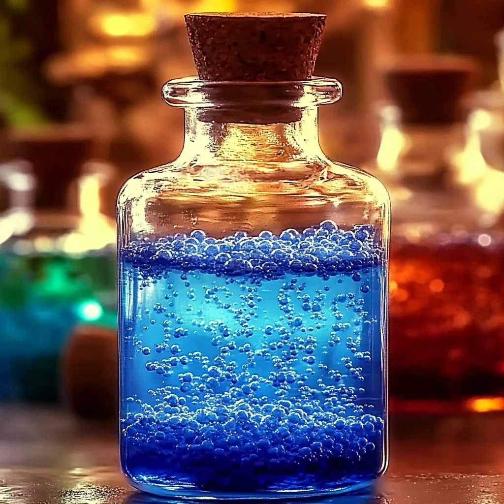 Bubbling Storm Surge Bottle showcasing the dynamic effects of storm surge.