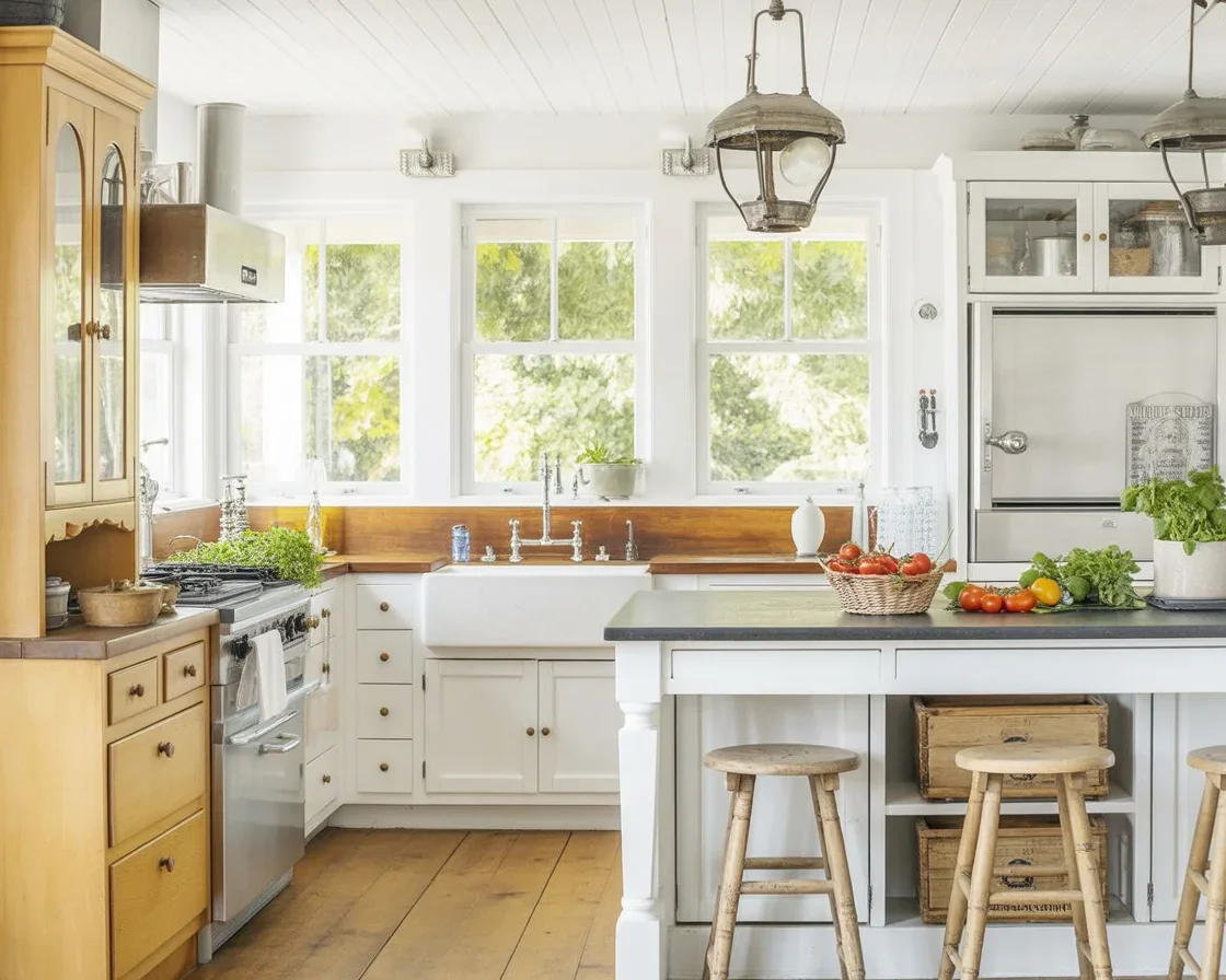 Rustic farm decorations for kitchen featuring wooden signs and cozy design elements.