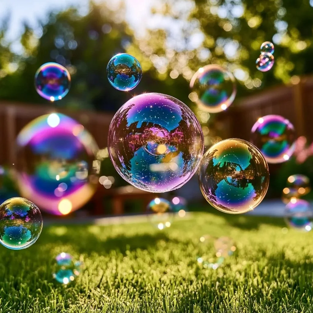 Color-changing bubbles in various colors for science experiments and playful fun.