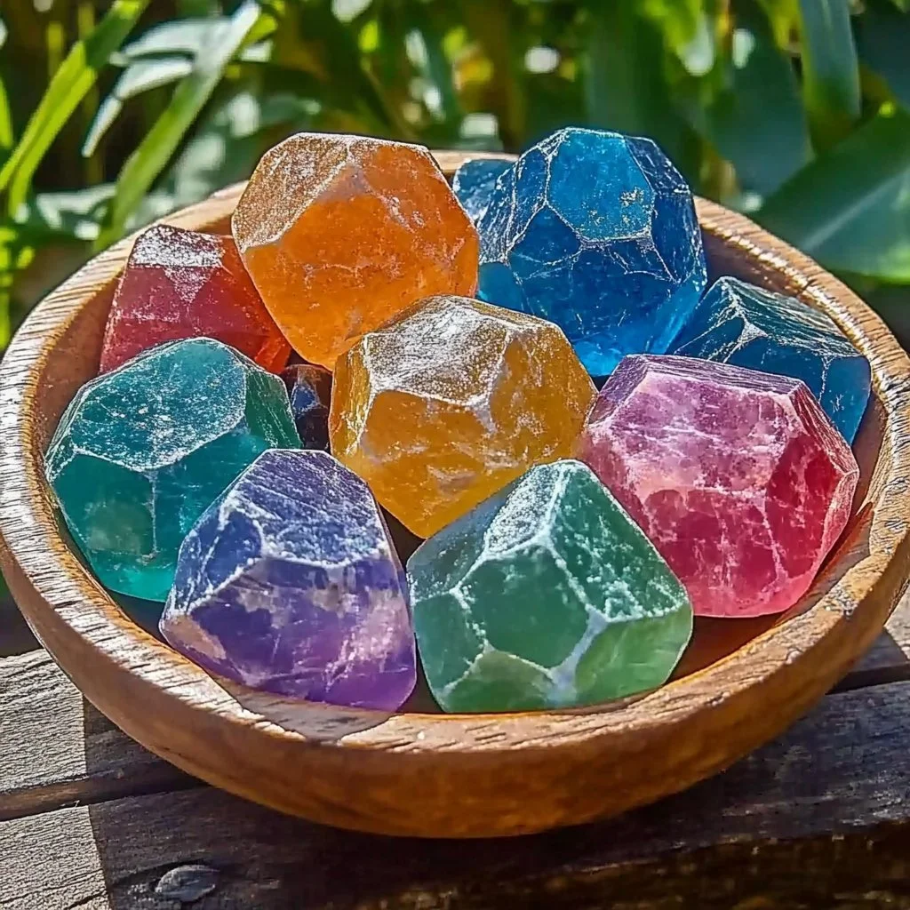 Color changing crystal treasure stones showcasing vibrant hues and unique characteristics.