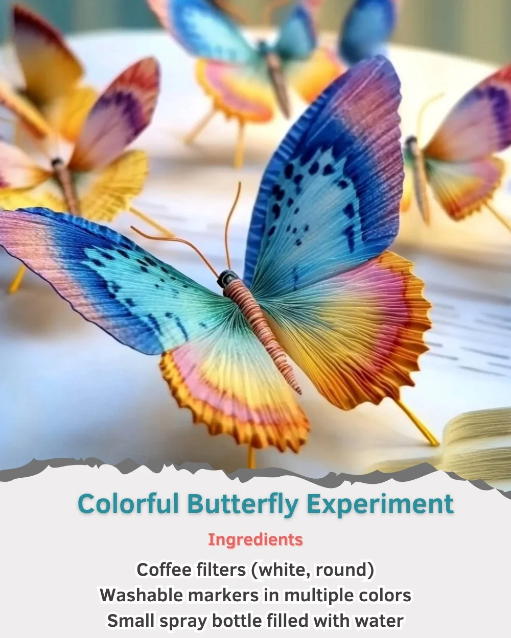 Vibrant butterflies in a colorful experiment showcasing their behavior and reactions