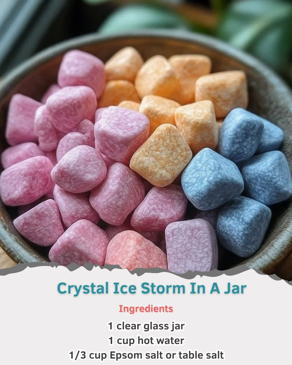 Crystal Ice Storm in a jar - a stunning winter landscape art project.