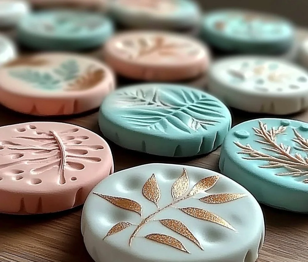 DIY air dry clay coasters for home decor project