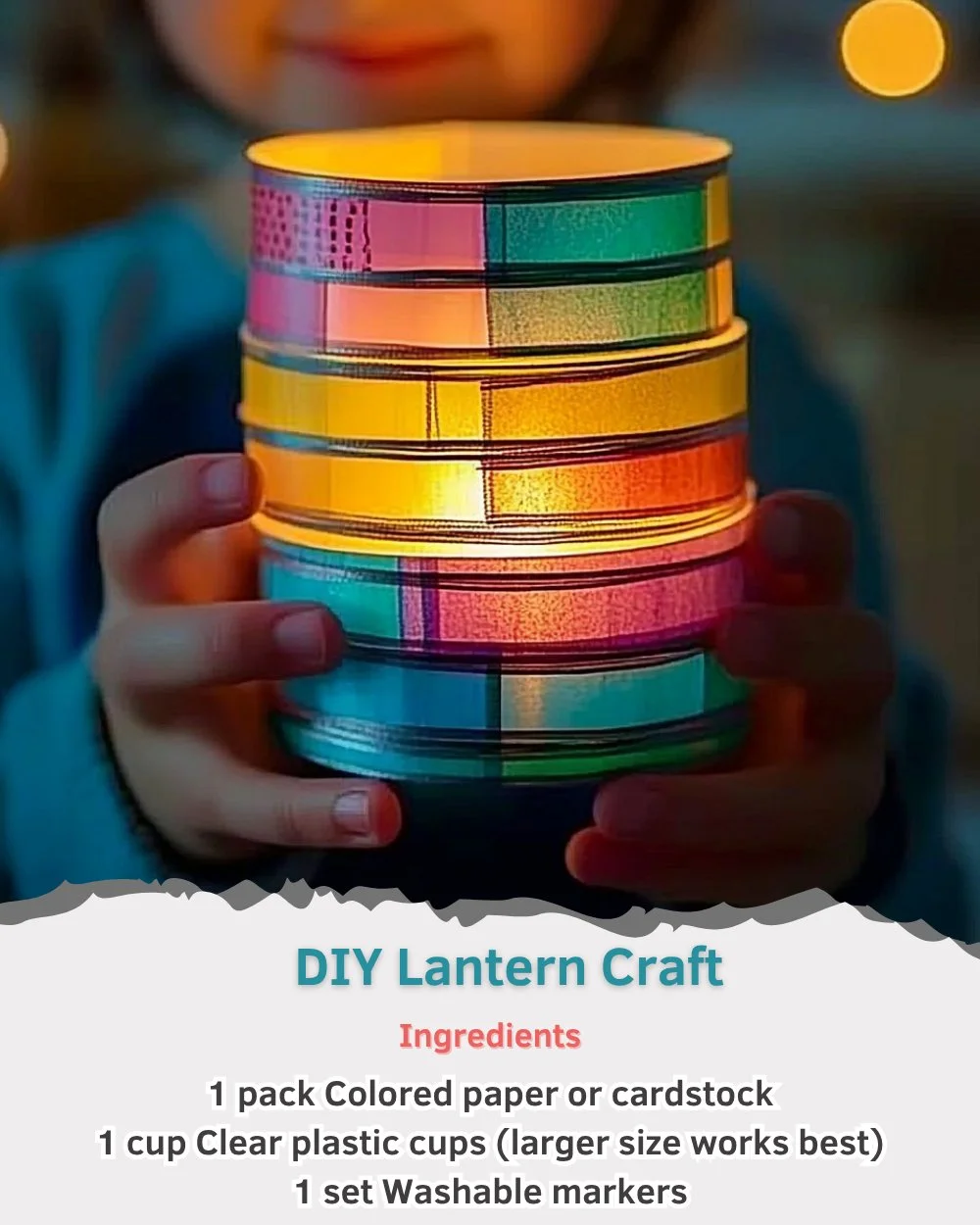 DIY lantern craft project with colorful materials and design inspiration.
