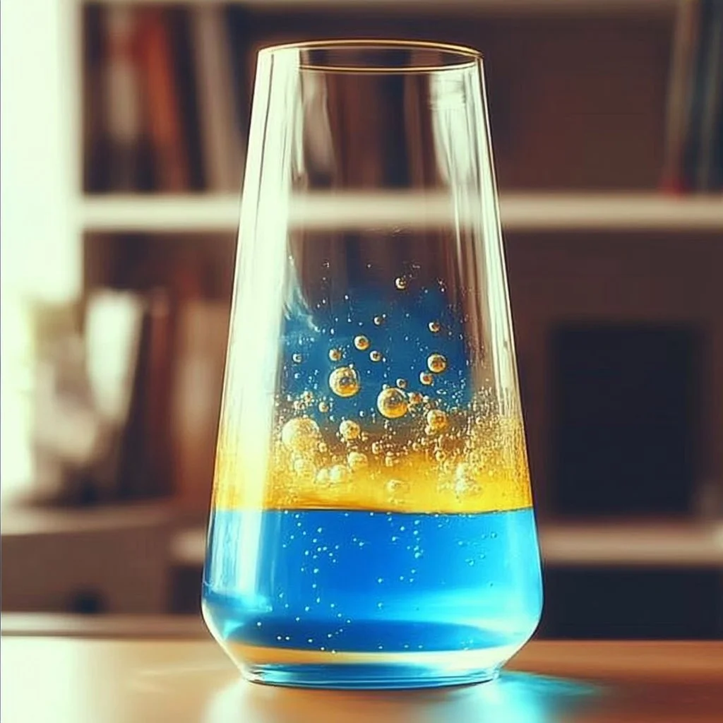 DIY lava lamp project with colorful wax and water to create mesmerizing effects
