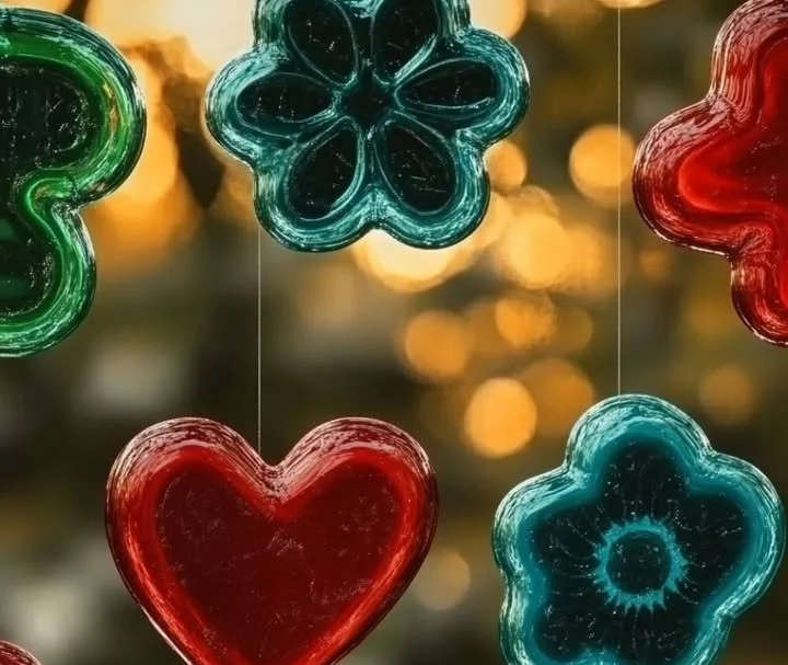Colorful DIY window clings made with glue and food coloring
