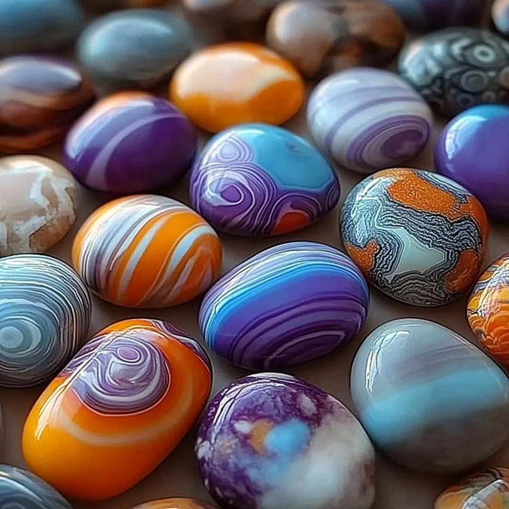 Handcrafted DIY worry stones for stress relief and relaxation.