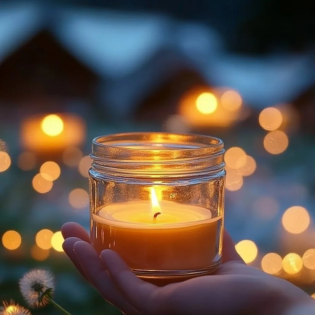 Enchanted floating candle jars creating a magical ambiance.