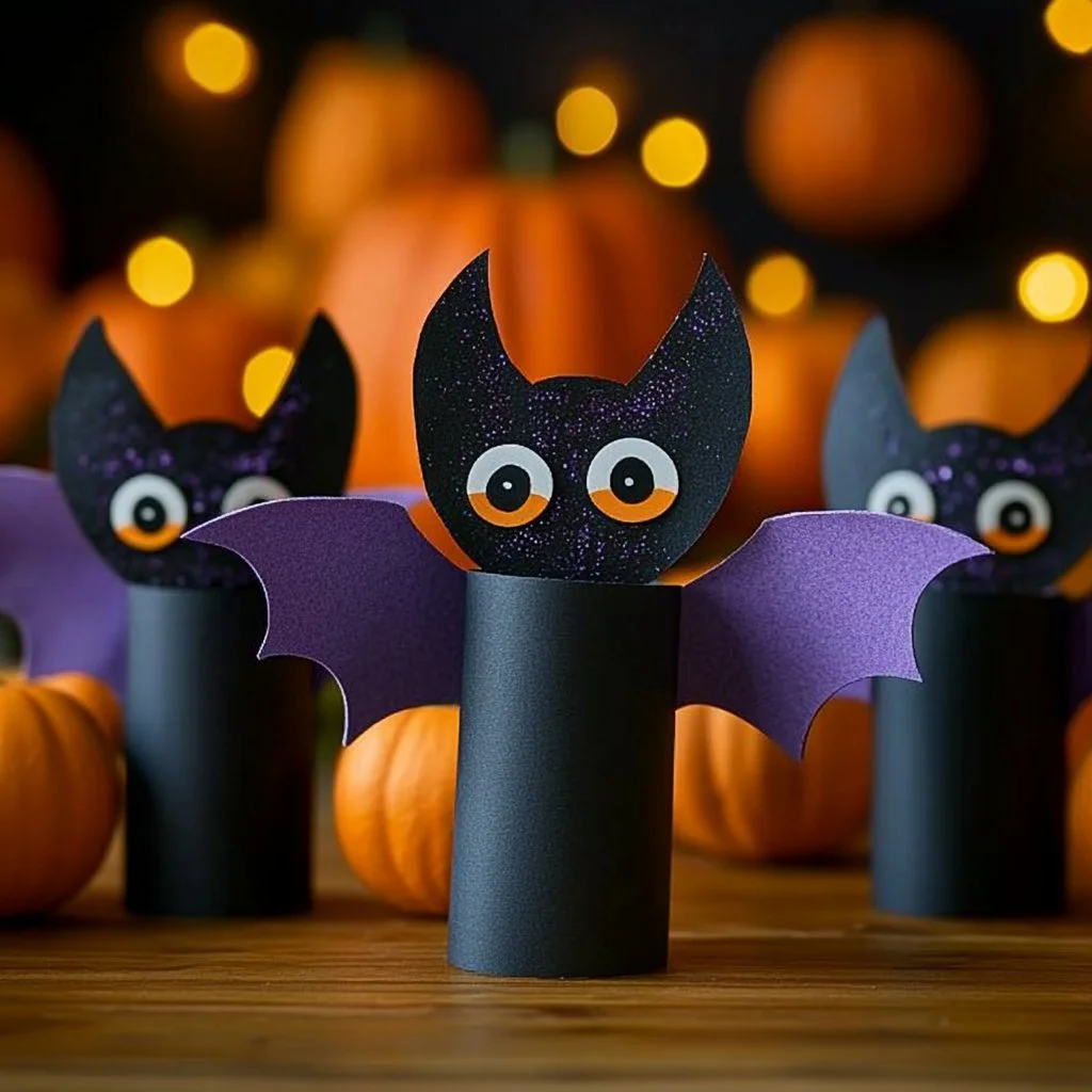 Friendly Bat Roll Decor for festive Halloween themes and celebrations.