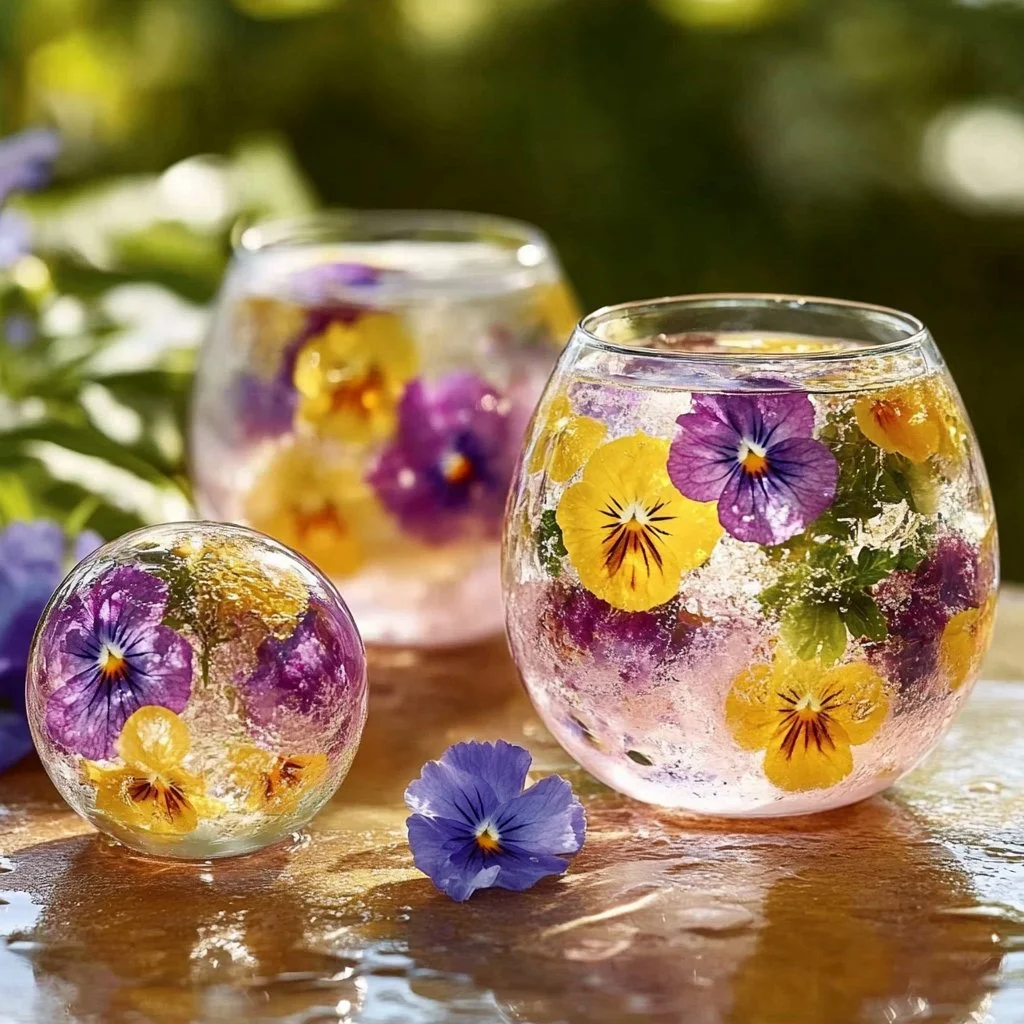 Beautiful Frozen Flower Balls for elegant home decor and special events.