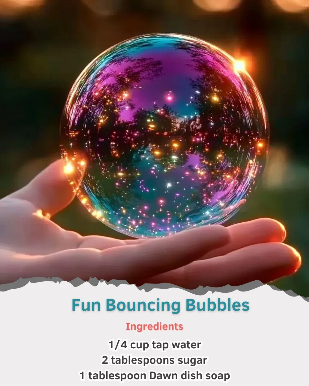 Colorful bouncing bubbles floating in the air, showcasing fun activities.