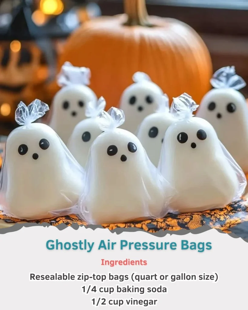 Ghostly air pressure bags demonstrated in a spooky setting