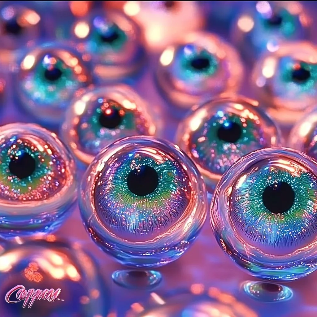 Brightly colored glowing eyeball beads for crafting and decoration