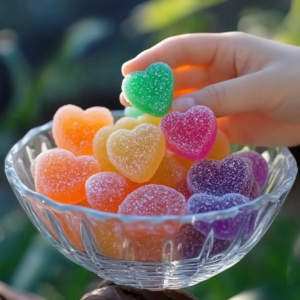 Colorful homemade gumdrops arranged on a plate