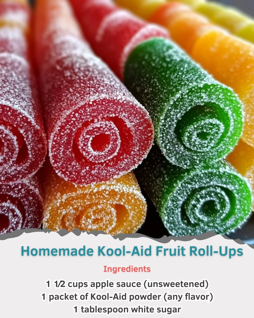 Colorful homemade Kool-Aid Fruit Roll-Ups on a plate