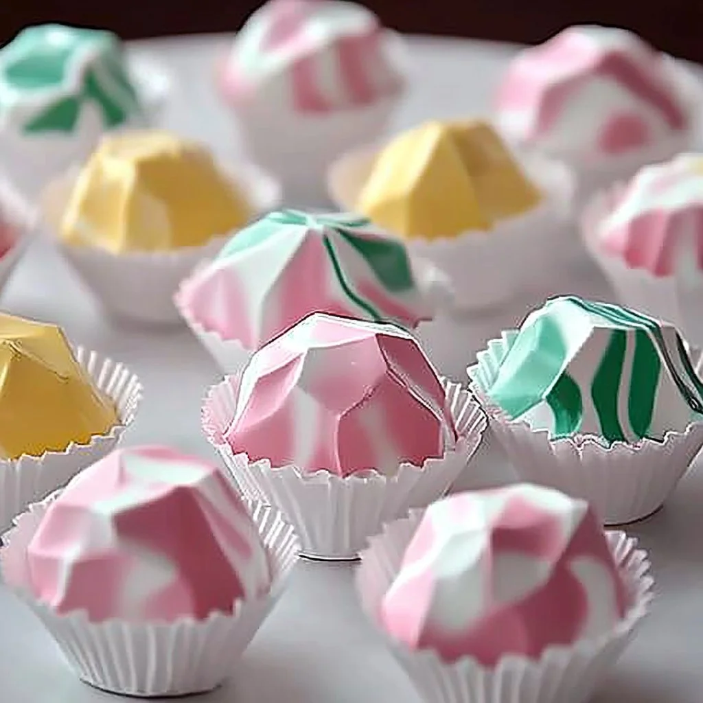 Delicious homemade saltwater taffy in various colors and flavors.