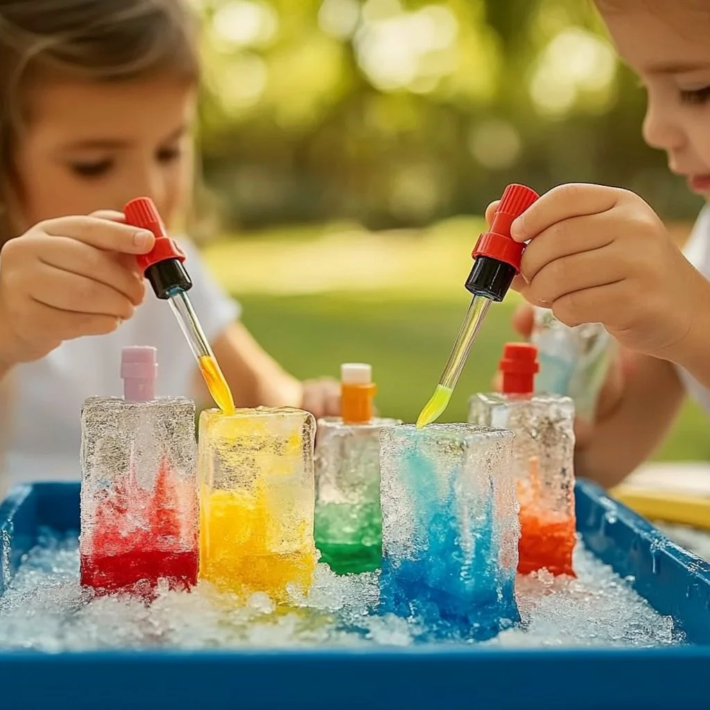 Colorful Magic Rainbow Ice dessert in a bowl