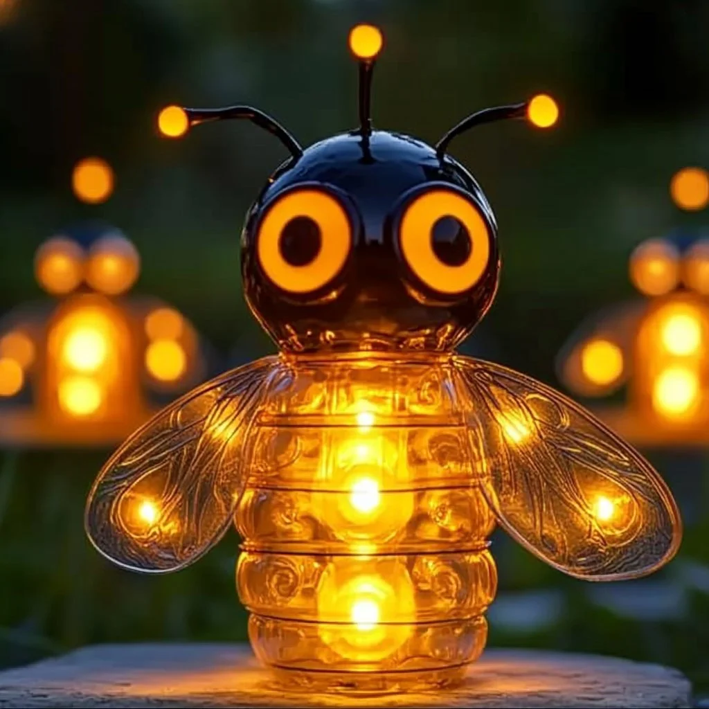 A beautiful scene of fireflies glowing in the dark, illuminating a summer night.