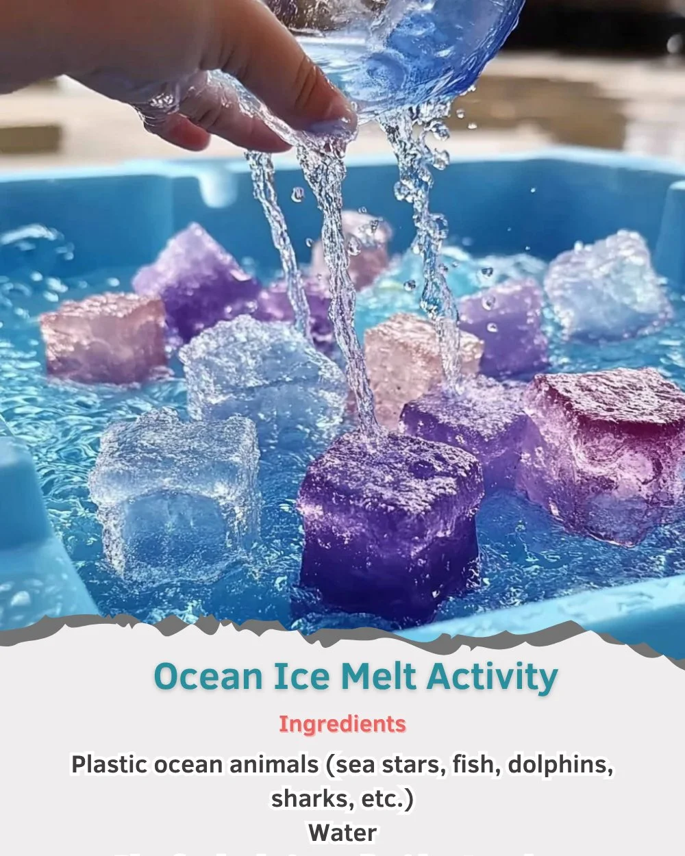 Ocean ice melt activity showcasing climate change effects on the environment.