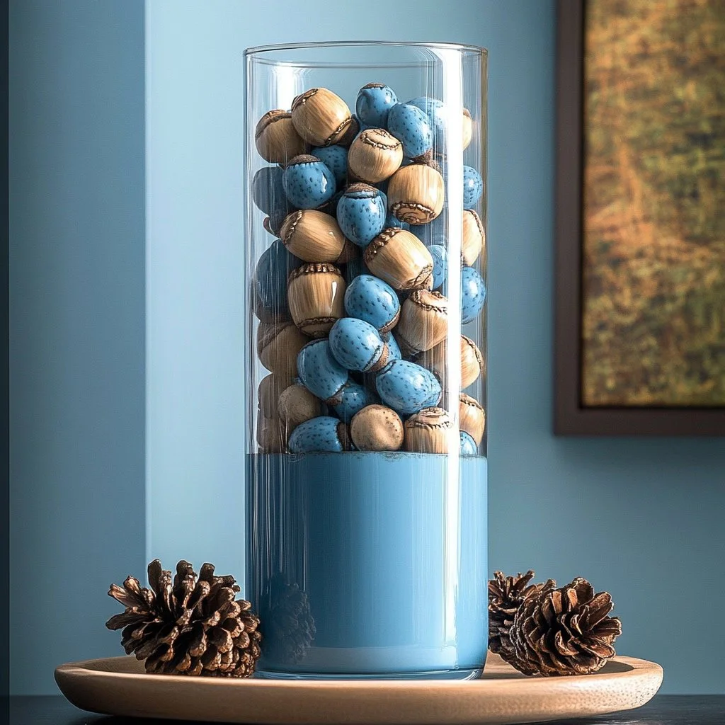 Colorful painted acorns for crafts and seasonal decor