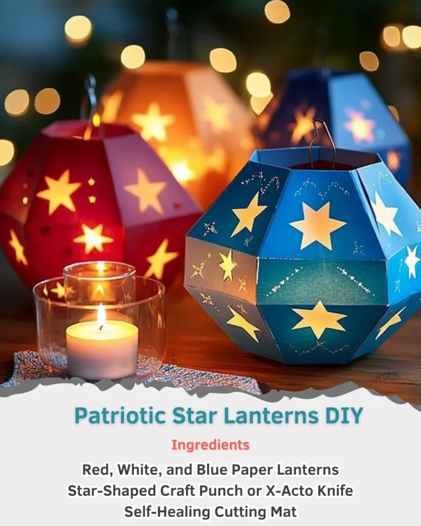 DIY patriotic star lanterns for festive decoration