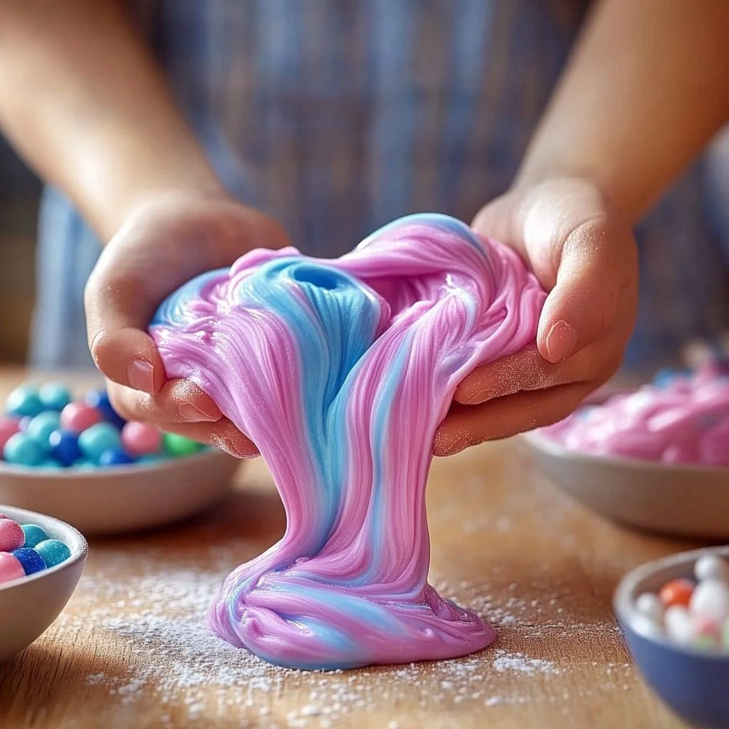 Colorful Pixy Stix Slime: edible, stretchy delight for kids and candy lovers